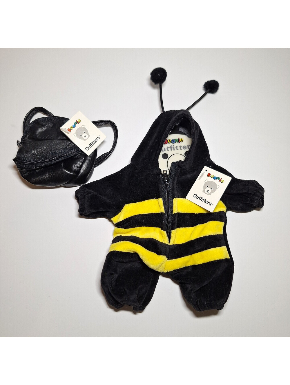 Vintage Beanie Outfitters Bumble Bee Plush Jumpsuit Teddy Bear Doll Clothes NWT